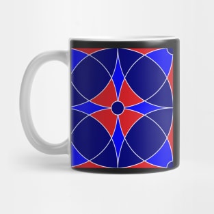 Blue and Red Geometric Pattern Mug